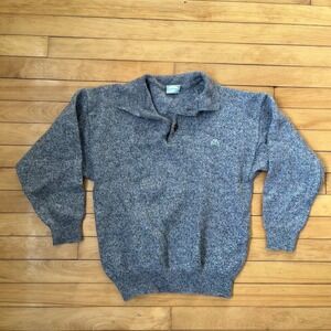 Robe di Kappa Vintage Grey Marled Wool Blend Polo Sweater Collared Mens L